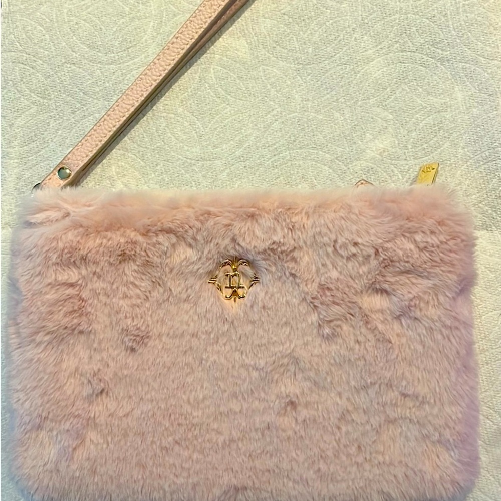 Nanette Lepore soft pink gorgeous wristlet